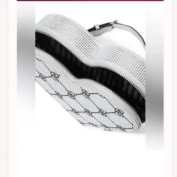 NWT! VICTORIA'S SECRET *Heart* Rhinestone Crossbody Bag - Picture 3 of 5